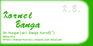 kornel banga business card